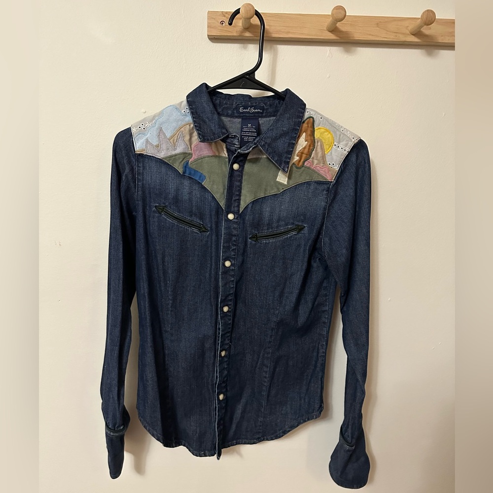 Vintage Earl Jean Denim Landscape Shirt